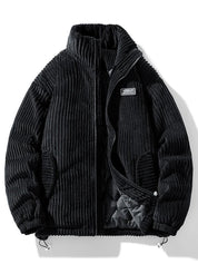 Men's Corduroy Jacket - Modern Tailored Fit - Black