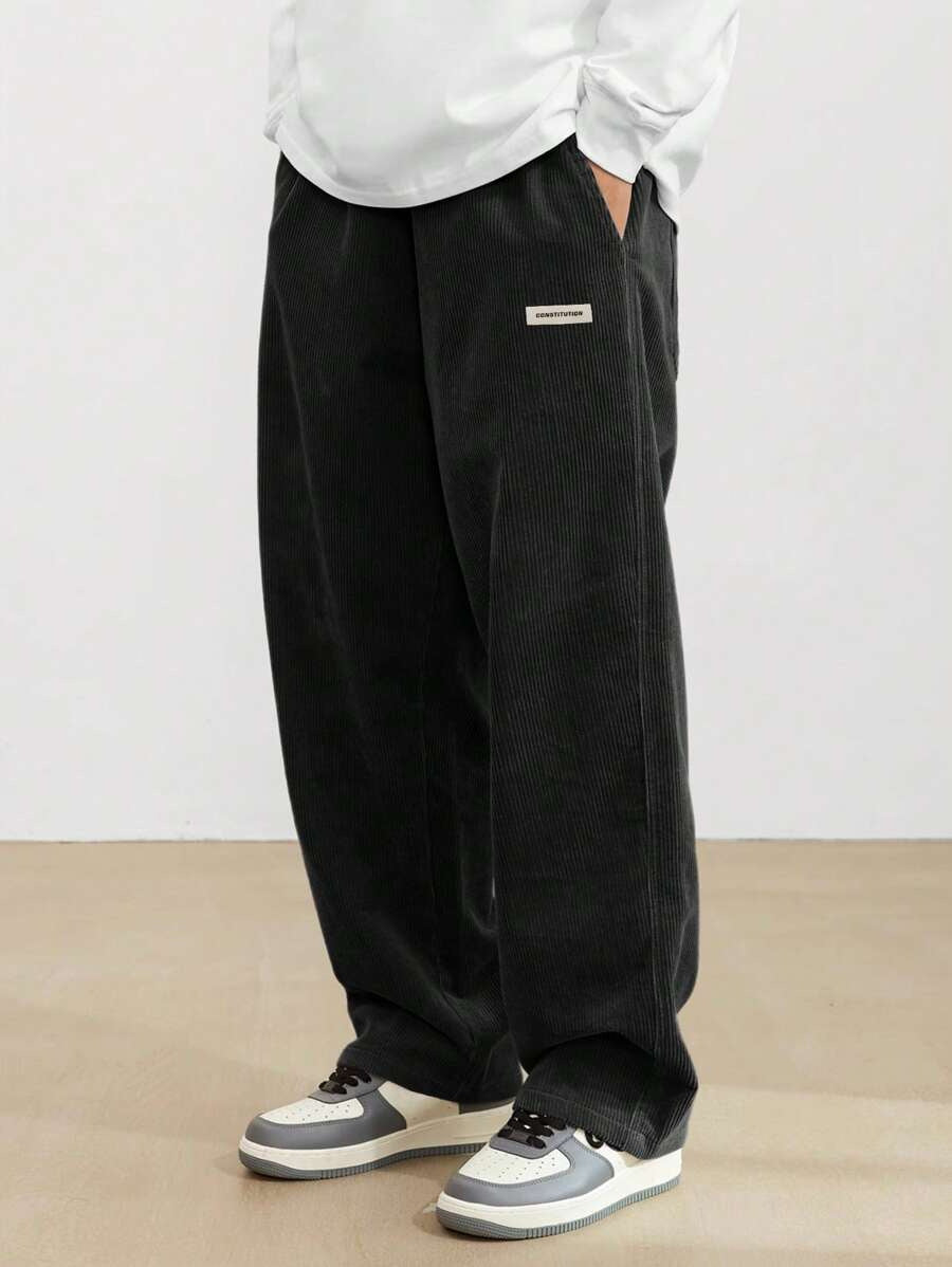Men's Corduroy Pants - Loose-Fit Straight Leg