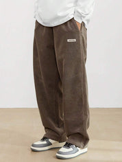 Men's Corduroy Pants - Loose-Fit Straight Leg - Green