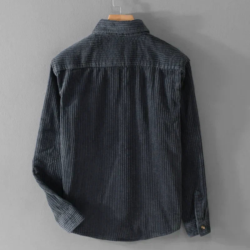 Men's Corduroy Shirt - Retro Long Sleeve