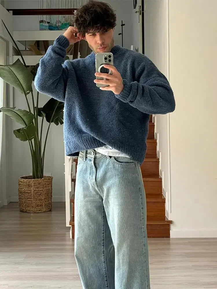 Men's Crew Neck Sweater - Classic Knit with Modern Fit