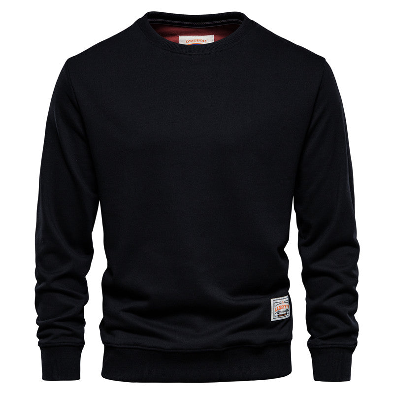 Men's Crew Neck Sweatshirt - Casual Comfort - Black