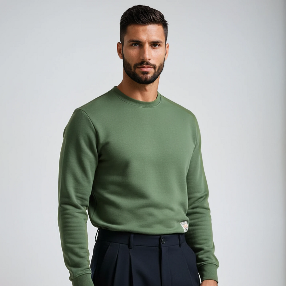 Men's Crew Neck Sweatshirt - Casual Comfort