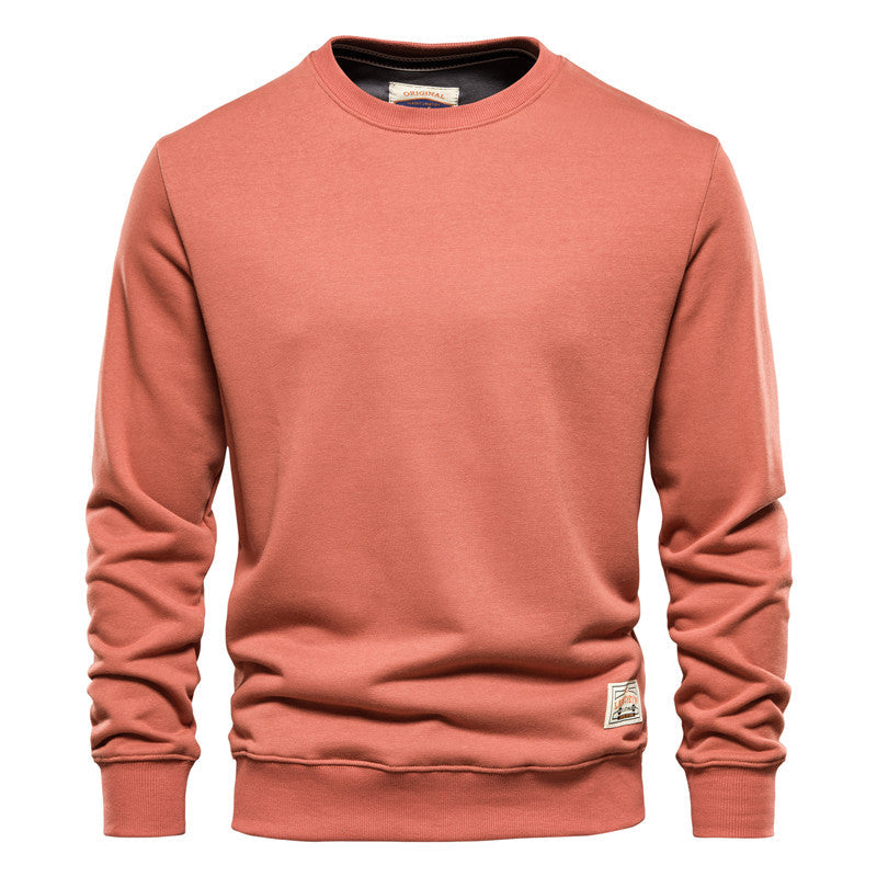 Men's Crew Neck Sweatshirt - Casual Comfort - Orange