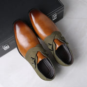 Men's Dual Monk Strap Loafers - Breathable Vegan Leather