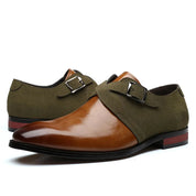 Men's Dual Monk Strap Loafers - Breathable Vegan Leather