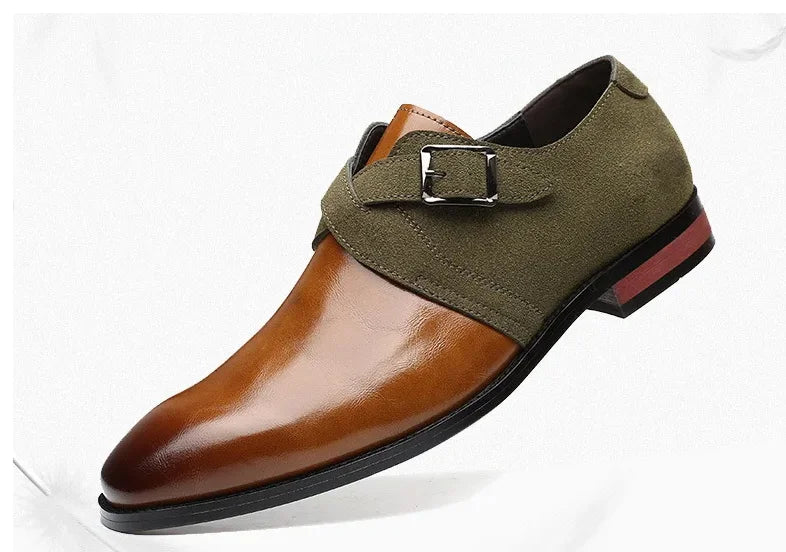 Men's Dual Monk Strap Loafers - Breathable Vegan Leather