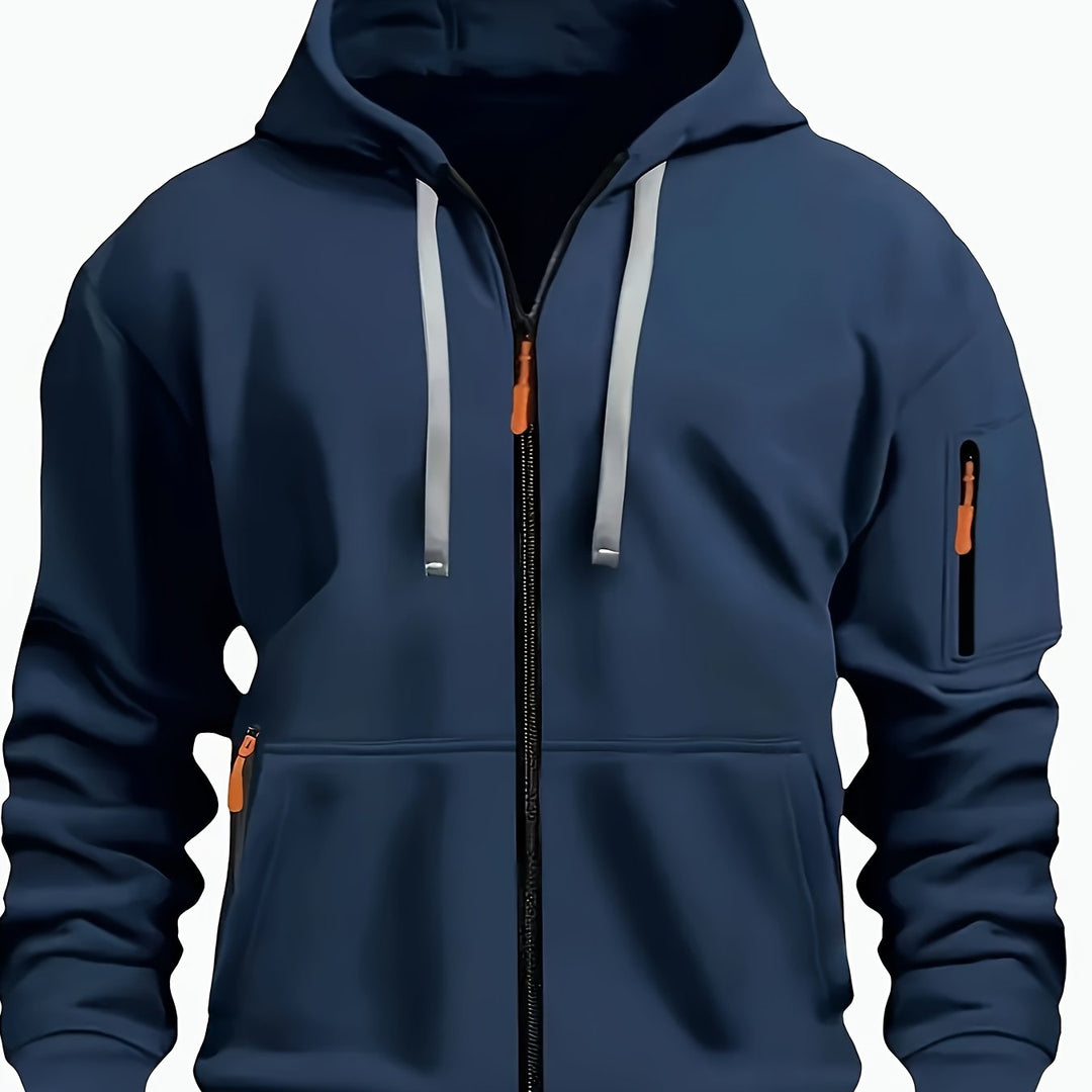 Men's Everyday Zip-Up Hoodie in navy, Relaxed Fit