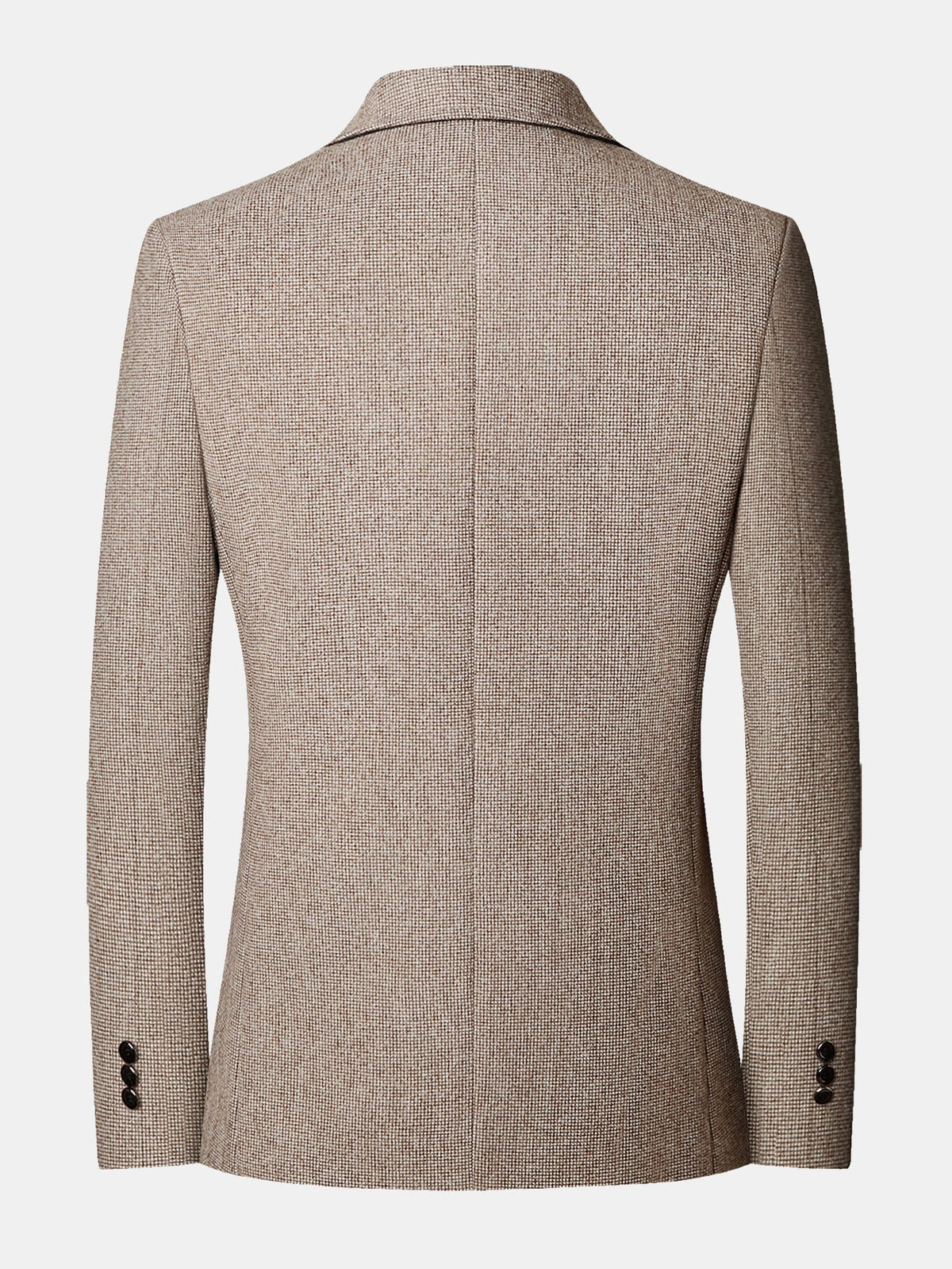Men's Fine Check Wool Look Blazer – Regular Fit Notched Lapel Jacket