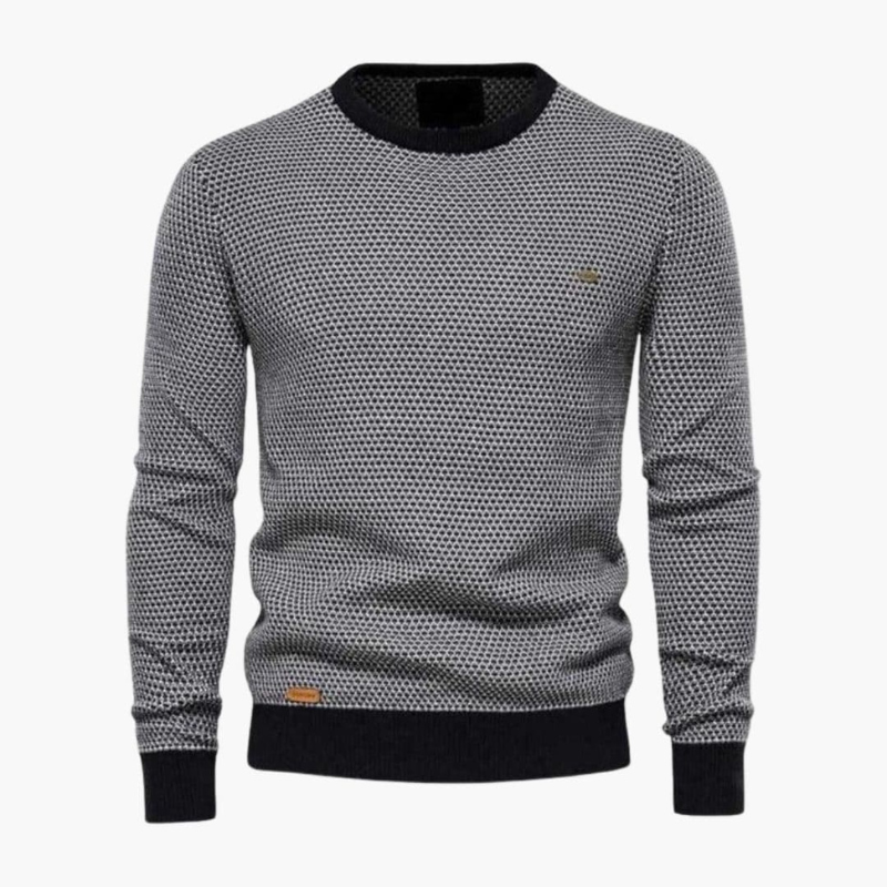 Men's Fine Knit Crew Neck Sweater - Classic Everyday Style - Grey