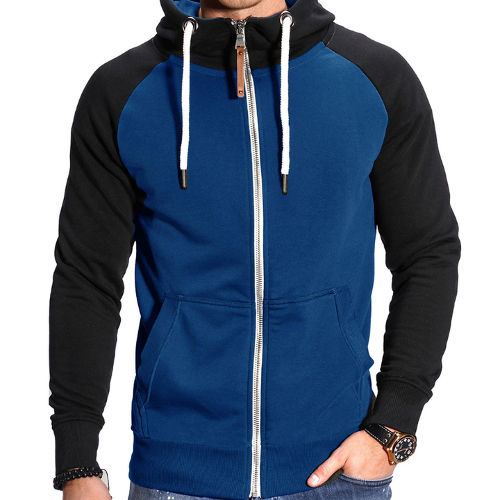 Men's Full-Zip Hoodie – Comfortable Casual Sportswear - Blue