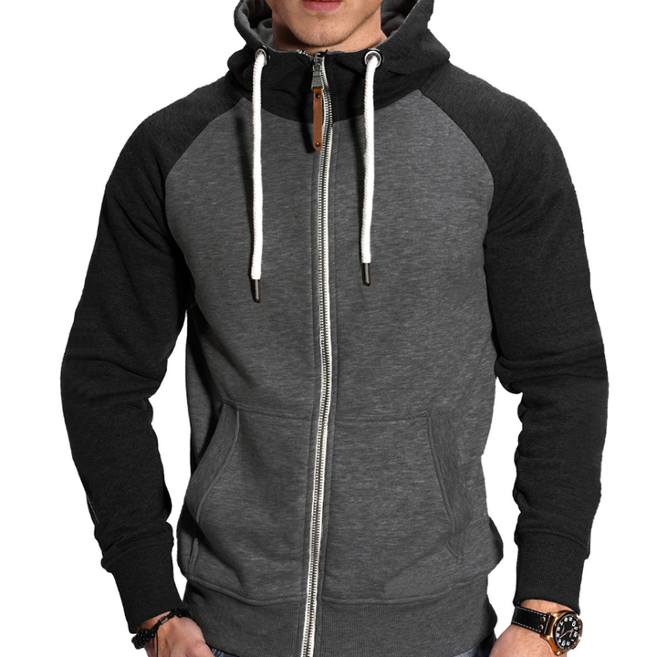 Men's Full-Zip Hoodie – Comfortable Casual Sportswear - Dark Grey