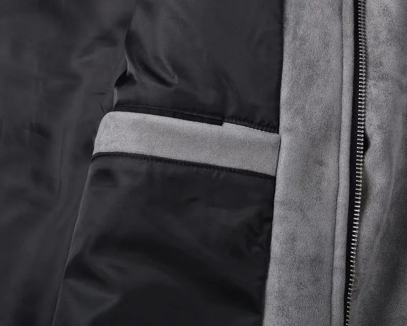 Men's Grey Zip Jacket - Timeless Winter Style