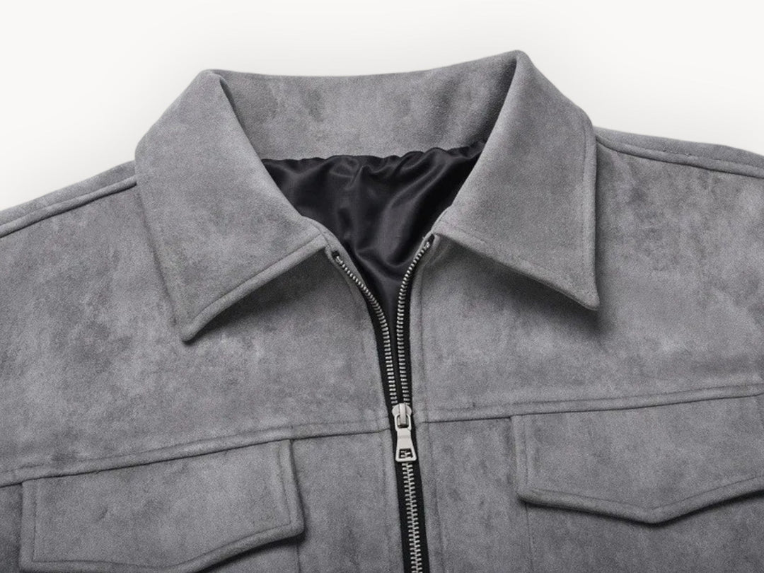Men's Grey Zip Jacket - Timeless Winter Style