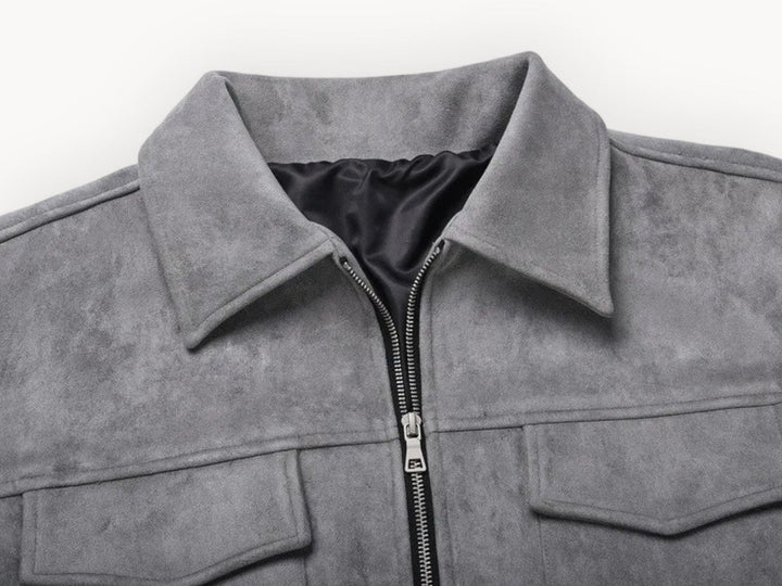 Men's Grey Zip Jacket - Timeless Winter Style