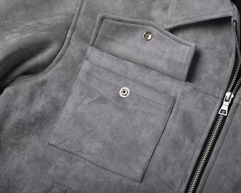Men's Grey Zip Jacket - Timeless Winter Style