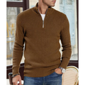 Men's Half-Zip Knit Sweater - Warm Pullover