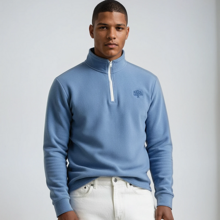Men's Half-Zip Thermal Sweater - Warm Winter Knit