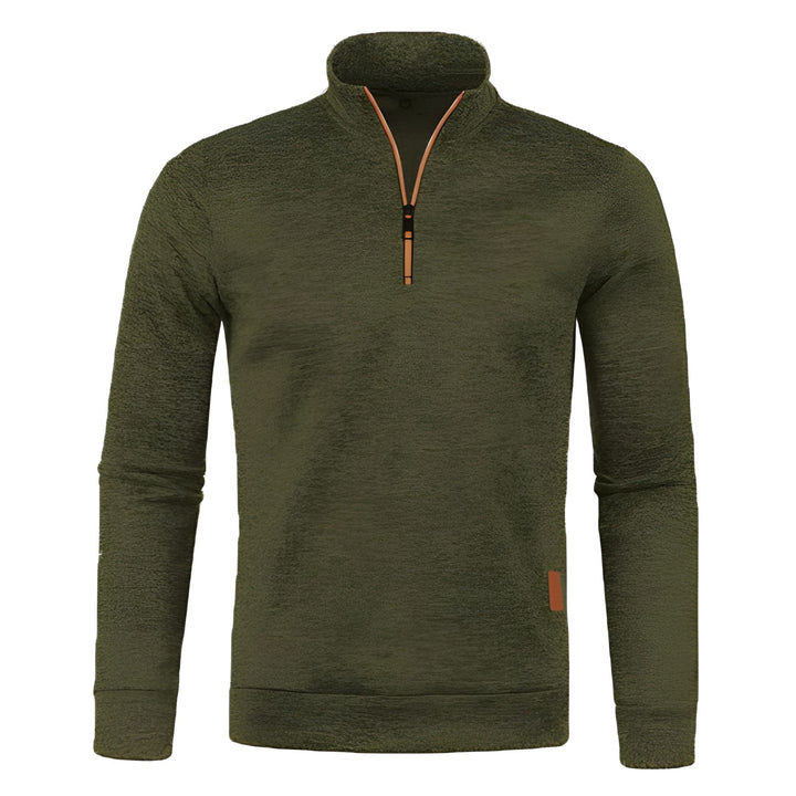Men's Half Zip Turtleneck Sweater - Warm Winter Knit