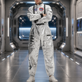 Men's Halloween Astronaut Jumpsuit Costume – White Zip Front