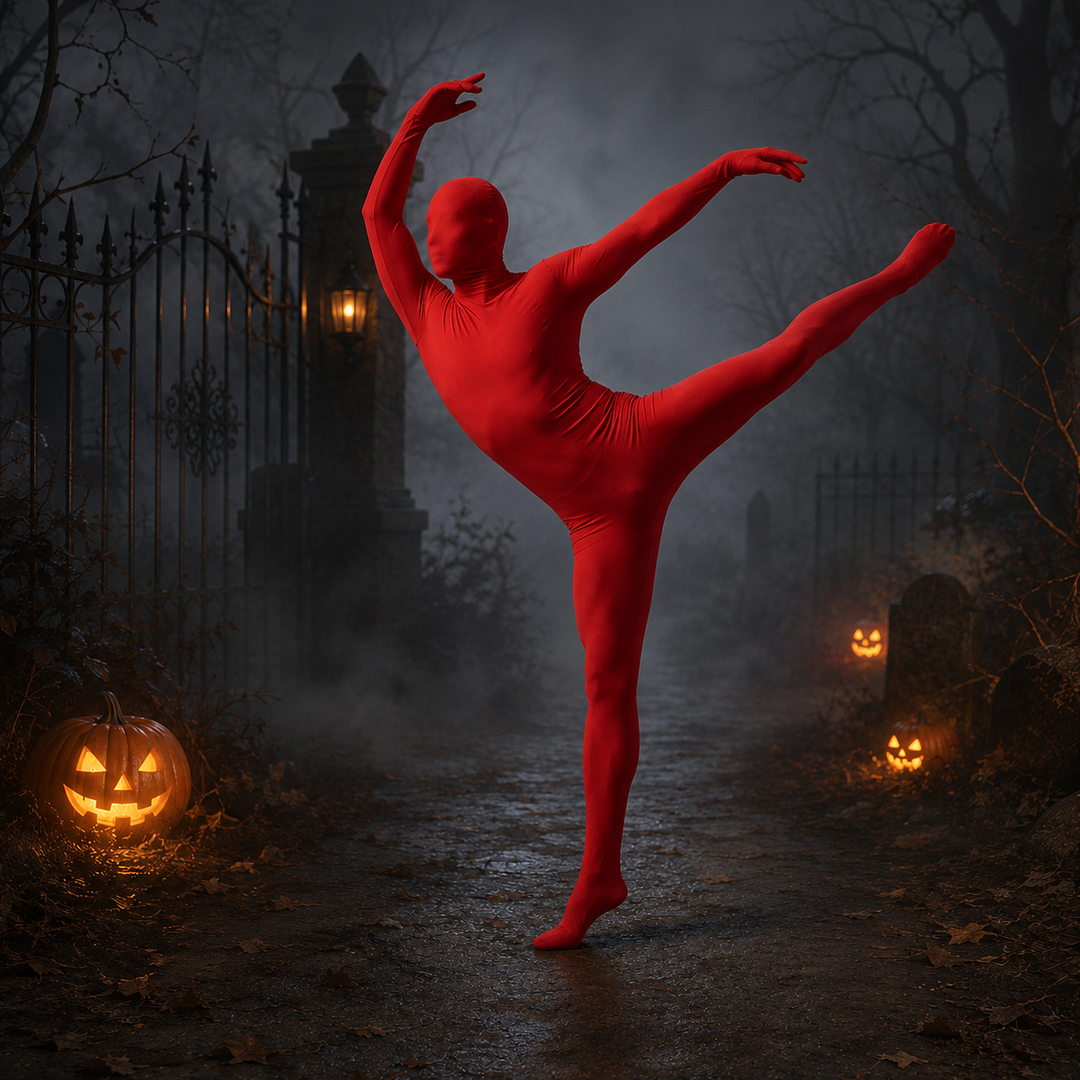 Men's Halloween Invisibility Full Body Costume with Head Cover - Red