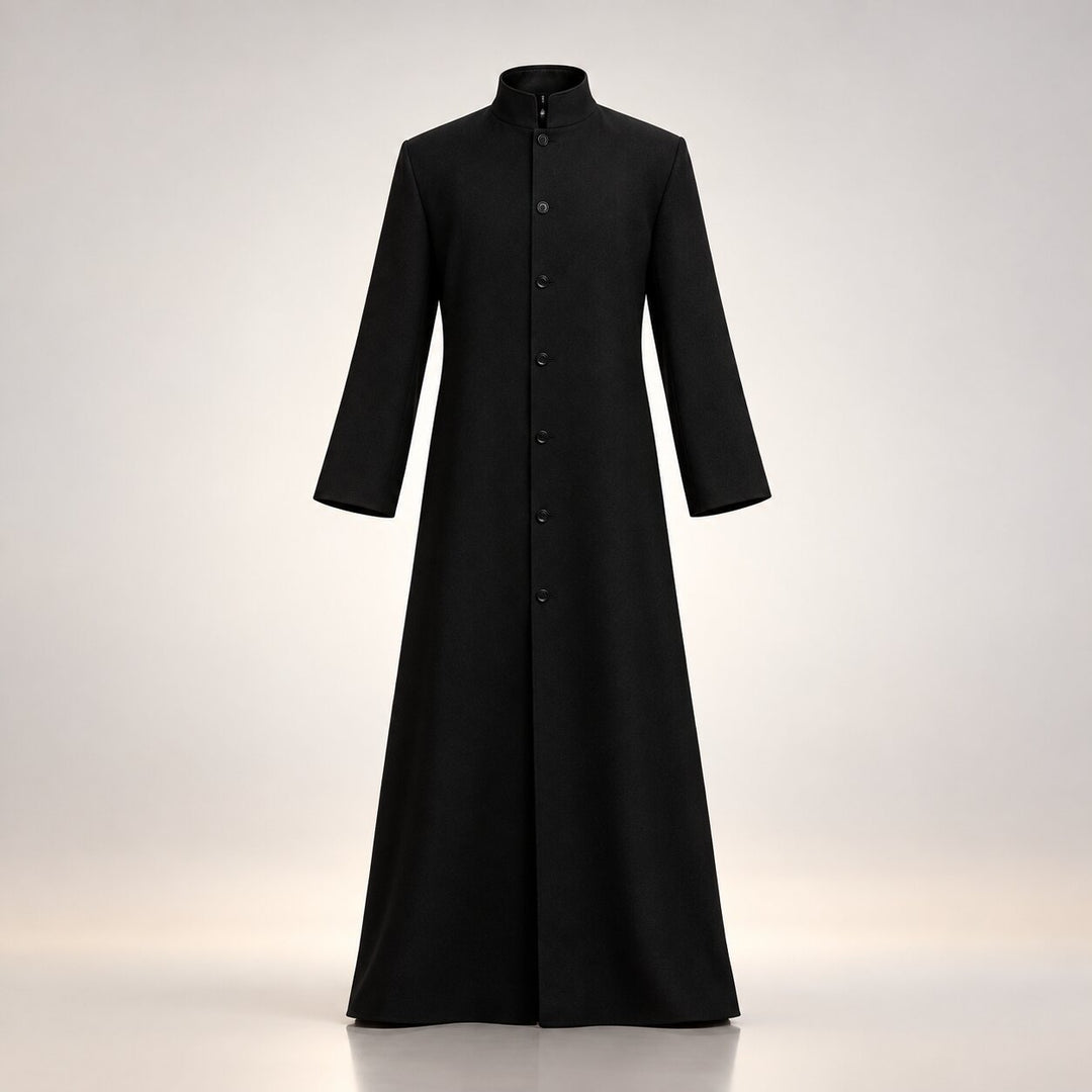 Men's Halloween Matrix Costume with Long Black Coat