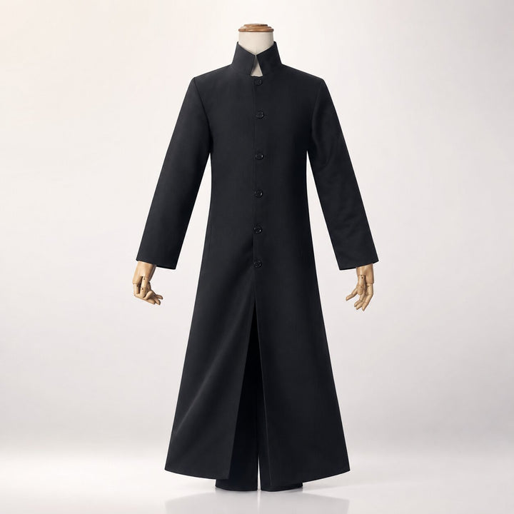 Men's Halloween Matrix Costume with Long Black Coat