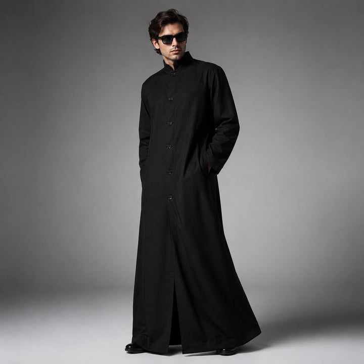 Men's Halloween Matrix Costume with Long Black Coat