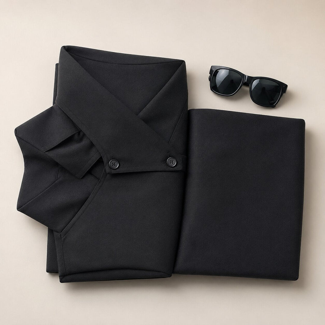Men's Halloween Matrix Costume with Long Black Coat