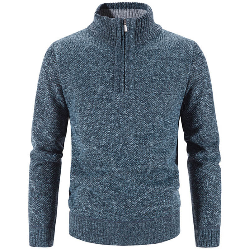 Men's Heavy Fleece Sweatshirt - Warm Comfort Pullover - Blue