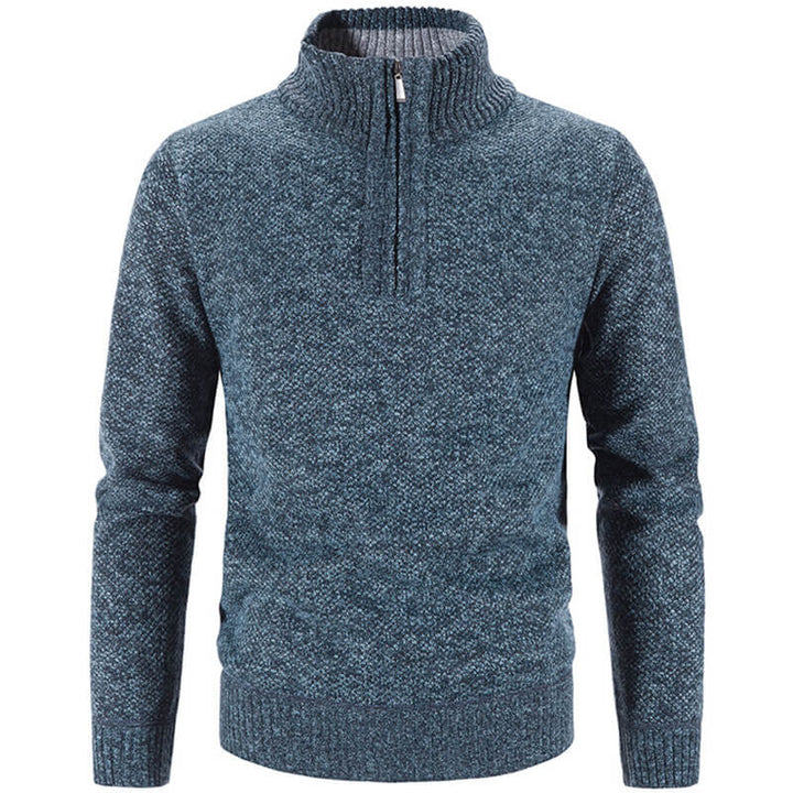 Men's Heavy Fleece Sweatshirt - Warm Comfort Pullover - Blue