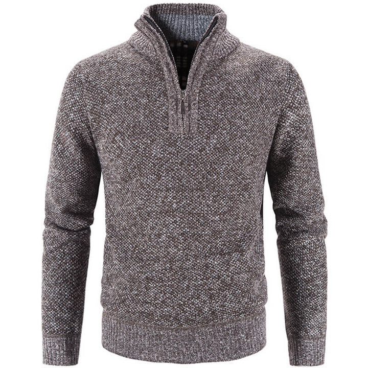 Men's Heavy Fleece Sweatshirt - Warm Comfort Pullover - Brown