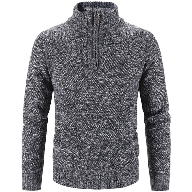 Men's Heavy Fleece Sweatshirt - Warm Comfort Pullover - Dark Grey