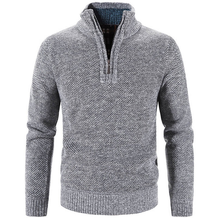 Men's Heavy Fleece Sweatshirt - Warm Comfort Pullover - Light Grey