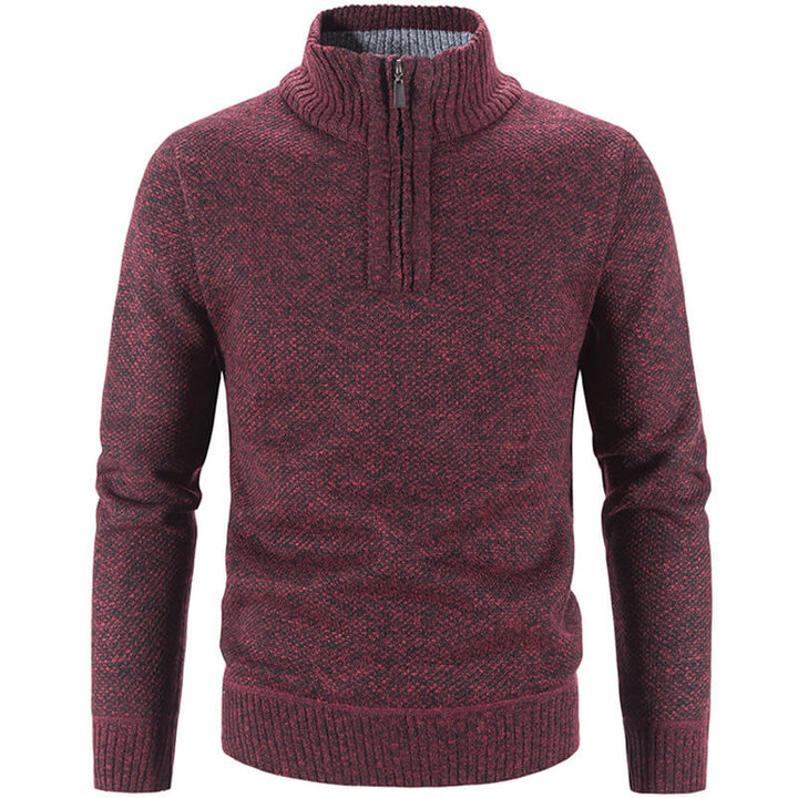 Men's Heavy Fleece Sweatshirt - Warm Comfort Pullover - Red