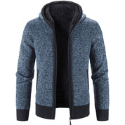 Men's Hooded Vest with Fleece Lining - Warm & Stylish - Blue