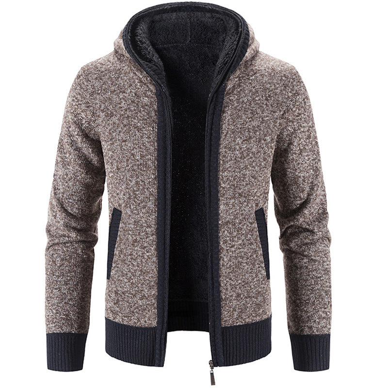 Men's Hooded Vest with Fleece Lining - Warm & Stylish - Brown