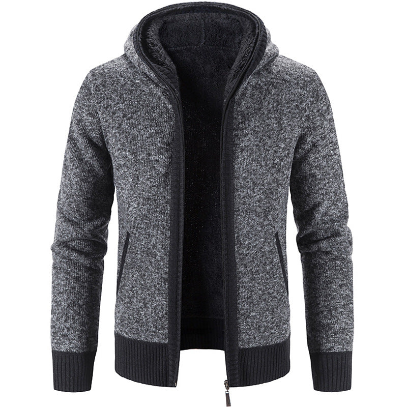 Men's Hooded Vest with Fleece Lining - Warm & Stylish - Dark Grey