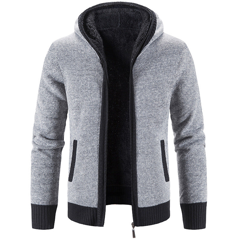 Men's Hooded Vest with Fleece Lining - Warm & Stylish - Grey