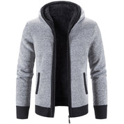 Men's Hooded Vest with Fleece Lining - Warm & Stylish - Grey