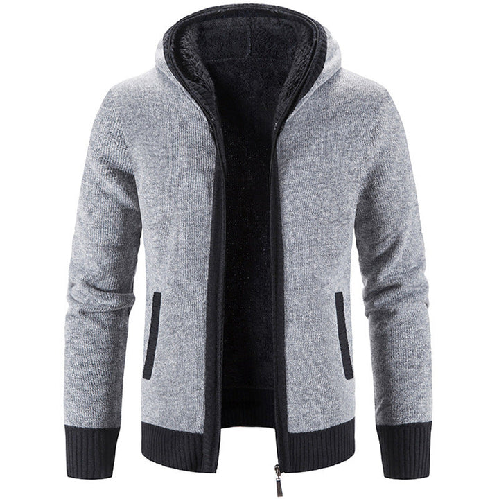 Men's Hooded Vest with Fleece Lining - Warm & Stylish - Grey