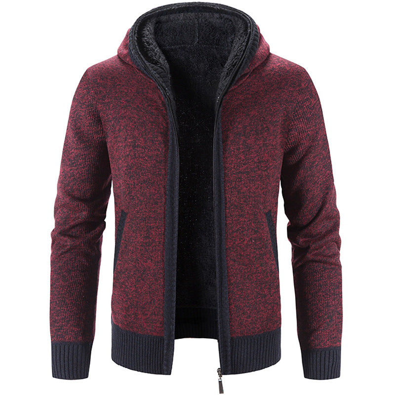 Men's Hooded Vest with Fleece Lining - Warm & Stylish - Red