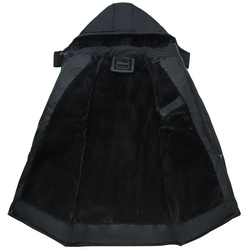 Men's Hooded Winter Jacket - Streamlined Warmth & Style