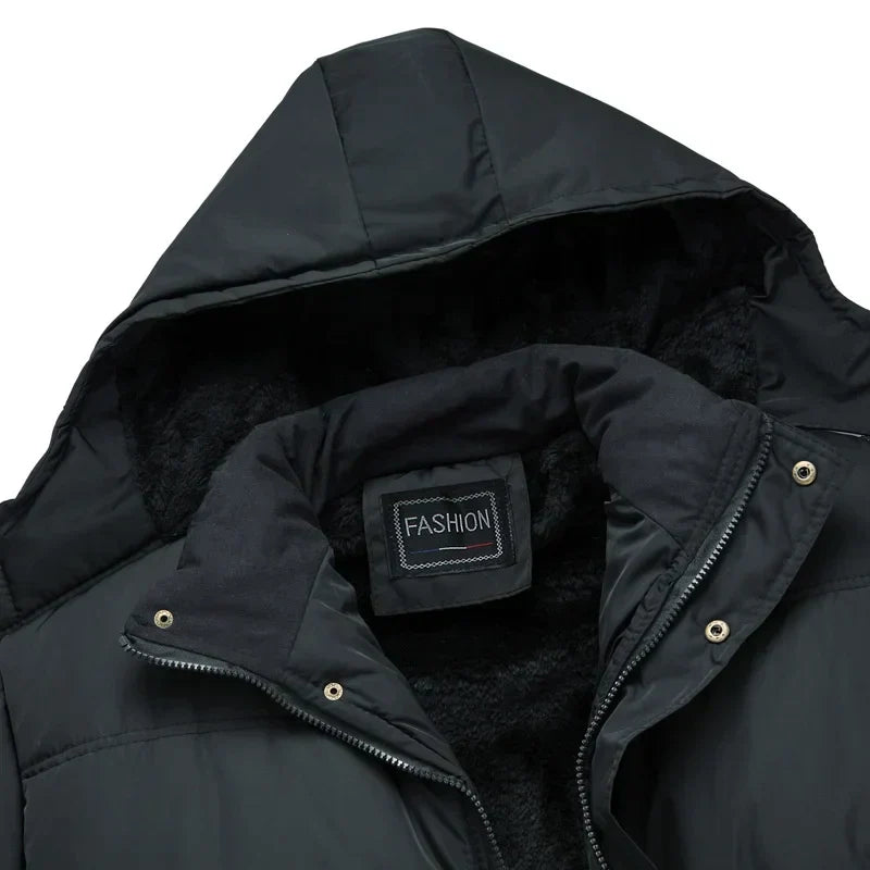 Men's Hooded Winter Jacket - Streamlined Warmth & Style
