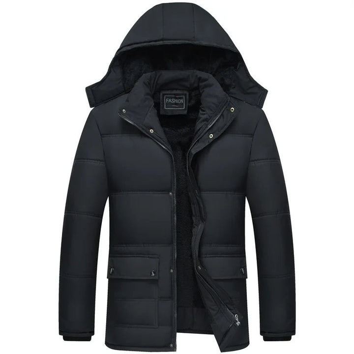 Men's Hooded Winter Jacket - Streamlined Warmth & Style