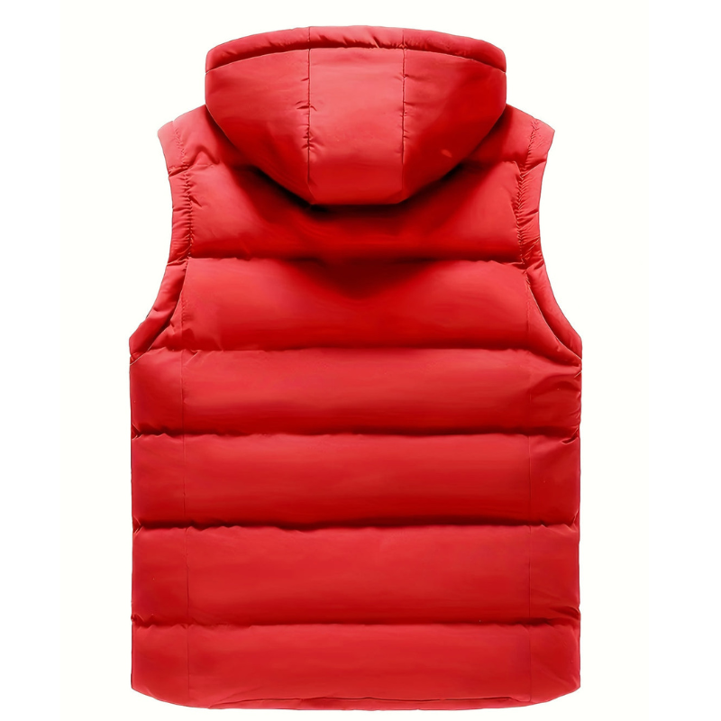 Men's Hooded Winter Vest - Lightweight Quilted Outdoor Bodywarmer
