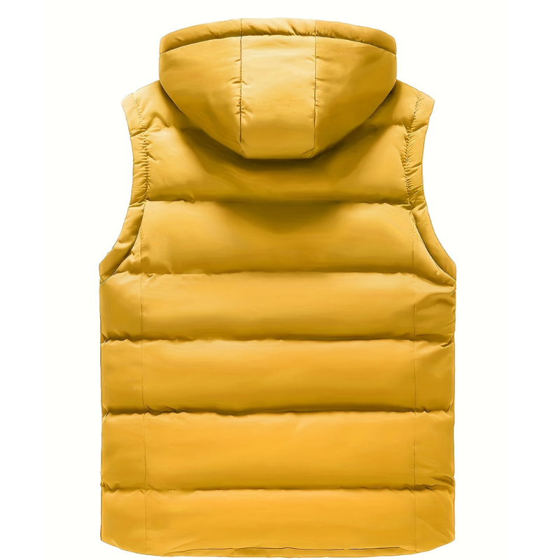 Men's Hooded Winter Vest - Lightweight Quilted Outdoor Bodywarmer