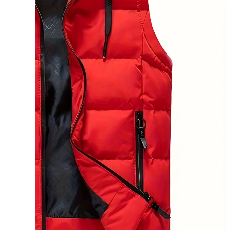 Men's Hooded Winter Vest - Lightweight Quilted Outdoor Bodywarmer