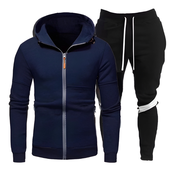 Men's Hoodie & Joggers Set - Athletic Training Suit - Blue