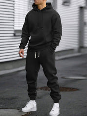Men's Hoodie & Joggers Set - Comfortable Sportswear - Black